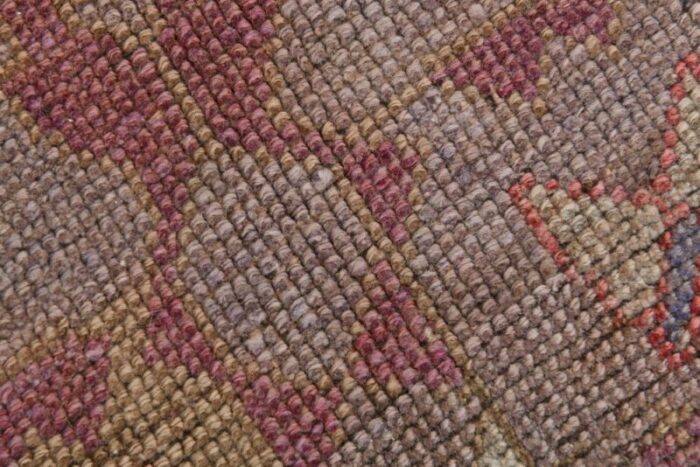 vintage pink and brown wool rug 7