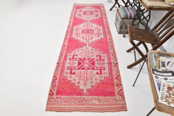 vintage pink runner rug 2