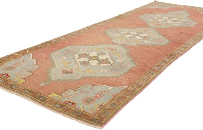 vintage red turkish oushak rug runner 0305 x 0906 8655