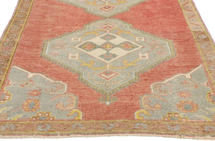 vintage red turkish oushak rug runner 0305 x 0907 5189