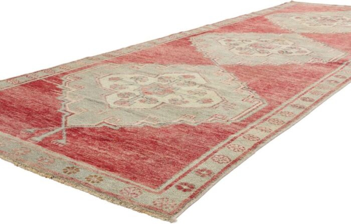 vintage red turkish oushak rug runner 0308 x 1002 6465