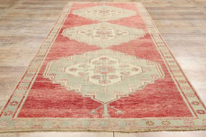 vintage red turkish oushak rug runner 0308 x 1002 6779