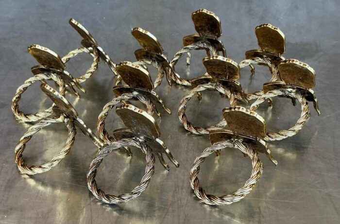 vintage regency gilt chair napkin rings set of 11 2943