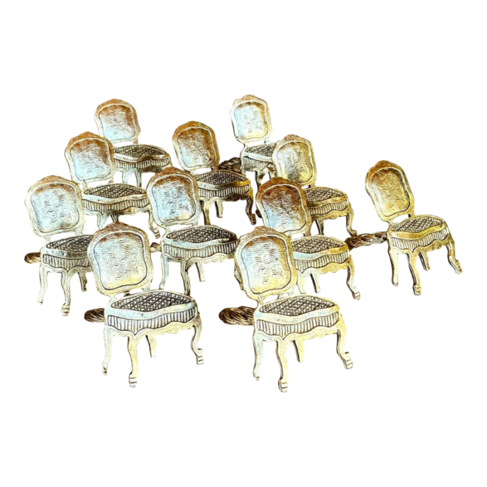 vintage regency gilt chair napkin rings set of 11 4599