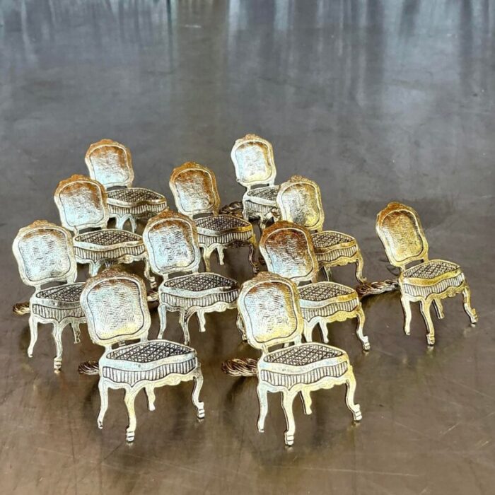 vintage regency gilt chair napkin rings set of 11 4954