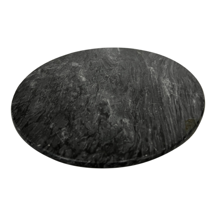 vintage round black marble appetizer hors doeuvre charcuterie tray 0909