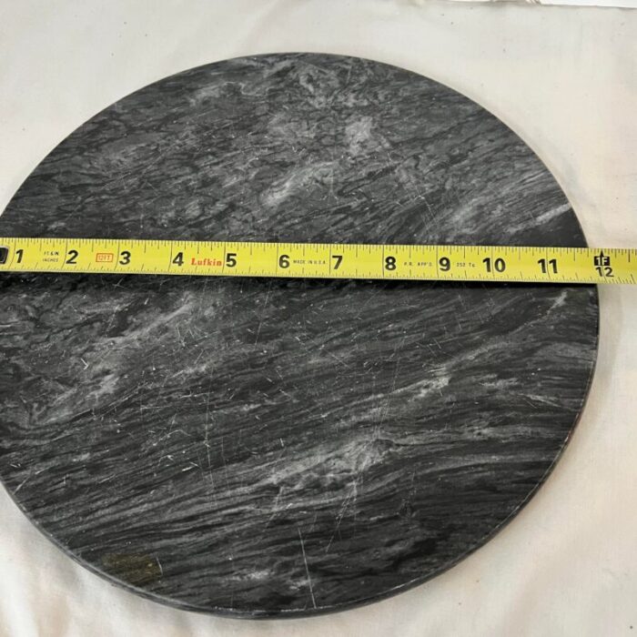 vintage round black marble appetizer hors doeuvre charcuterie tray 9288