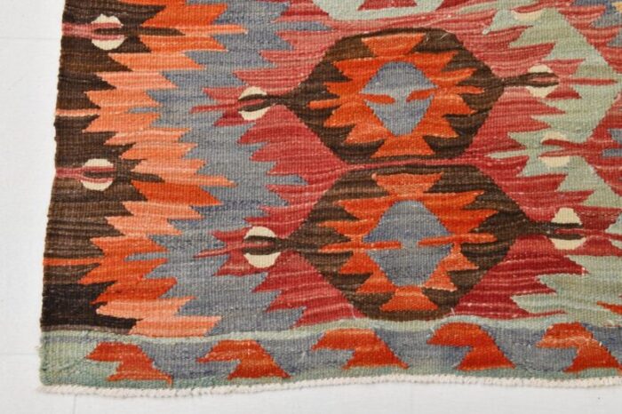 vintage rustic geometric kilim rug 1966 12