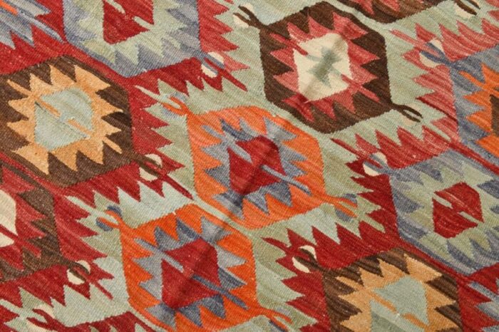 vintage rustic geometric kilim rug 1966 13