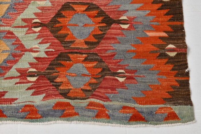 vintage rustic geometric kilim rug 1966 14