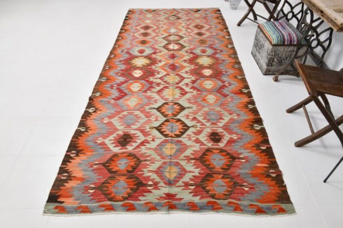 vintage rustic geometric kilim rug 1966 2