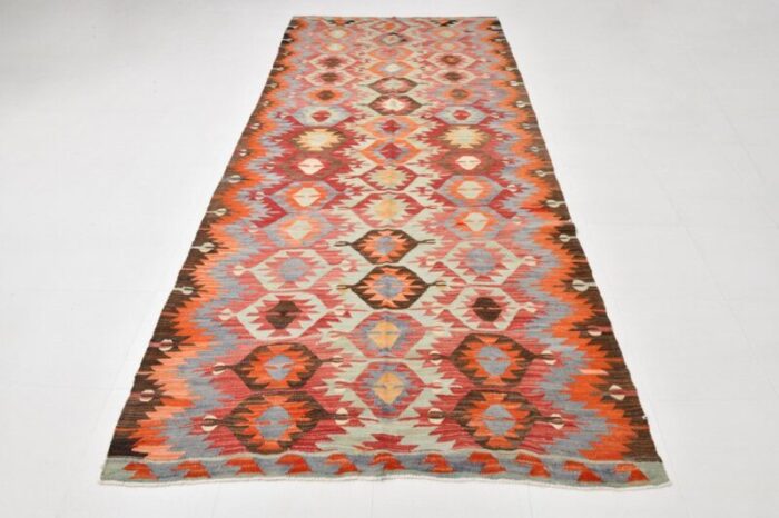 vintage rustic geometric kilim rug 1966 6