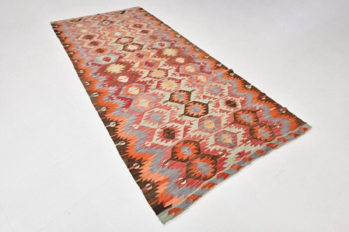 vintage rustic geometric kilim rug 1966 8