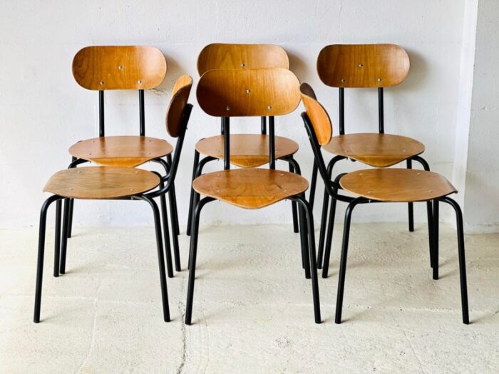 vintage school chairs by kovona 1983 set of 6 2518