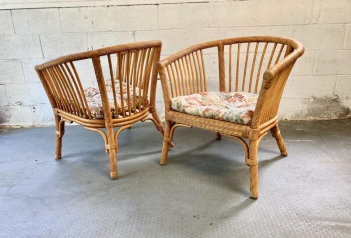 vintage set rattan chairs and matching table 0844