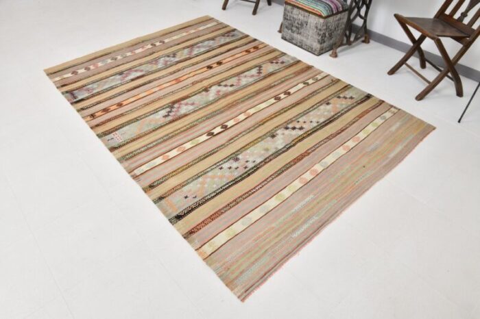 vintage striped kilim rug 3