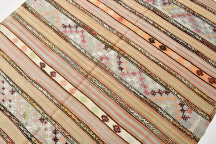 vintage striped kilim rug 5