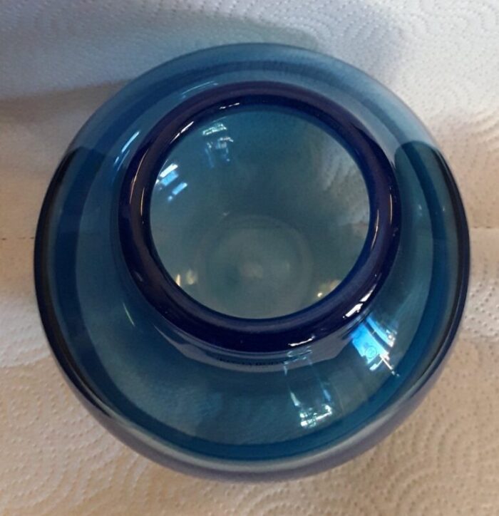 vintage swedish spherical glass vase by gunnel sahlin for kosta boda 1980s 3