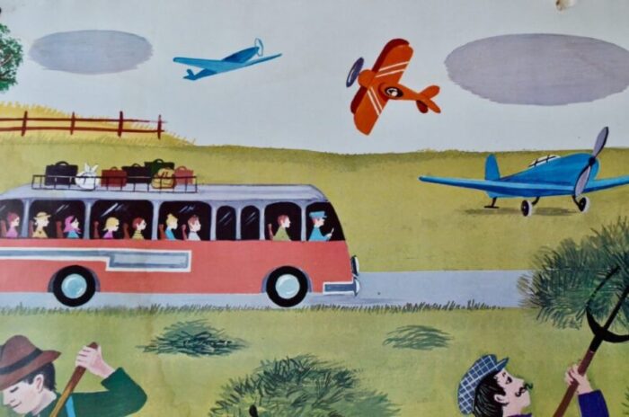 vintage the aviation land school poster 2