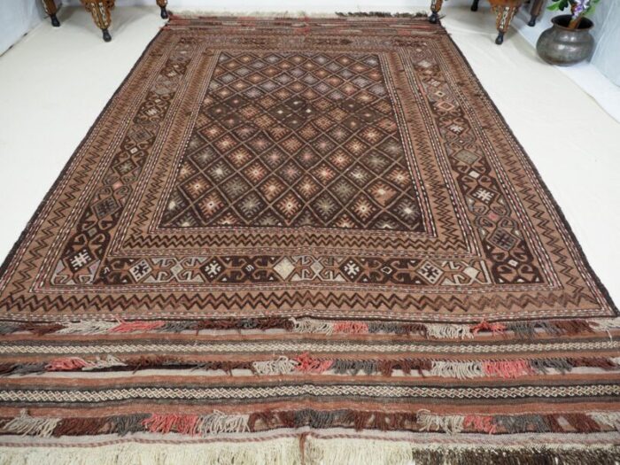 vintage tribal nomadic belotsch sumakh kilim rug afghanistan 1940s 2