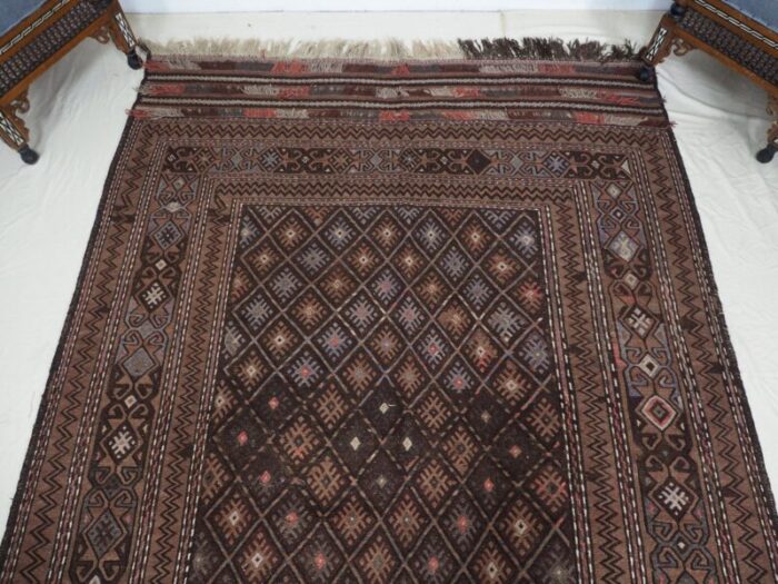 vintage tribal nomadic belotsch sumakh kilim rug afghanistan 1940s 6