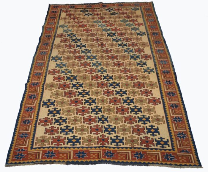 vintage tribal nomadic caucasian soumak sumakh kilim rug 1950s 2