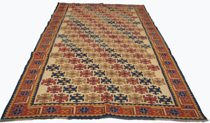 vintage tribal nomadic caucasian soumak sumakh kilim rug 1950s 4