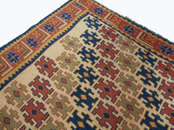 vintage tribal nomadic caucasian soumak sumakh kilim rug 1950s 8