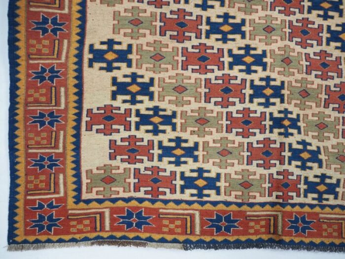 vintage tribal nomadic caucasian soumak sumakh kilim rug 1950s 9