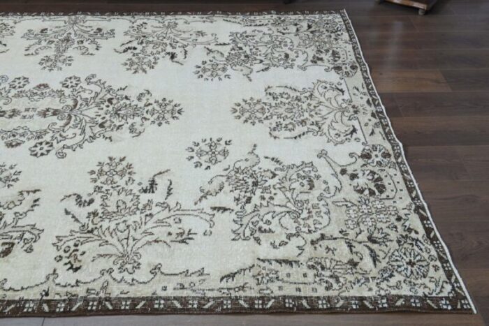 vintage turkish beige floral area rug 9