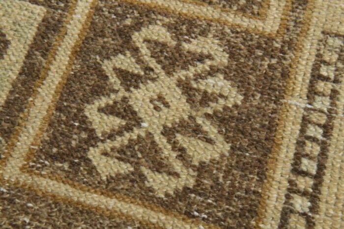 vintage turkish beige runner rug anatolia 1960s 8