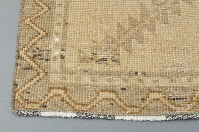 vintage turkish beige runner rug anatolia 1960s 9