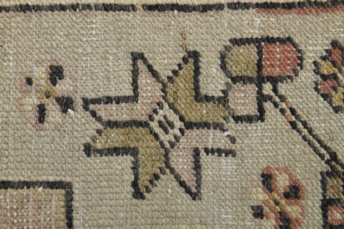 vintage turkish beige wool area rug 1960s 8