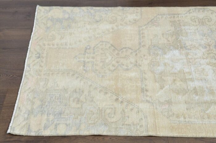 vintage turkish beige wool area rug anatolian 1960s 6