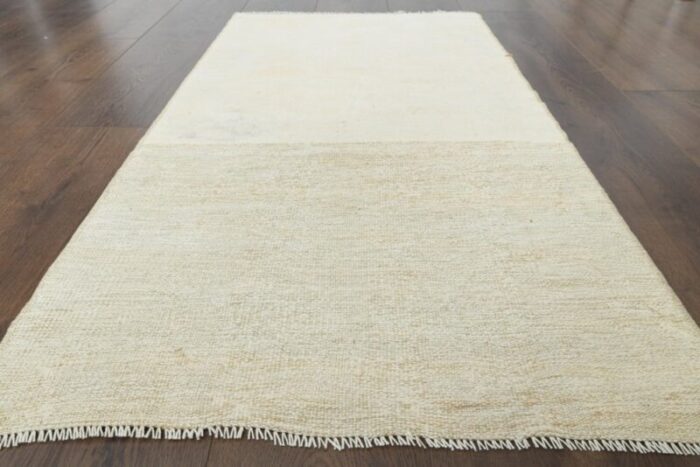 vintage turkish beige wool kilim doormat 10