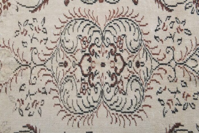 vintage turkish beige wool oushak rug 6