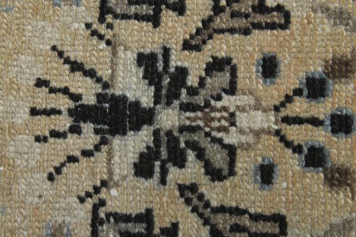 vintage turkish beige wool oushak runner rug 1960s 7