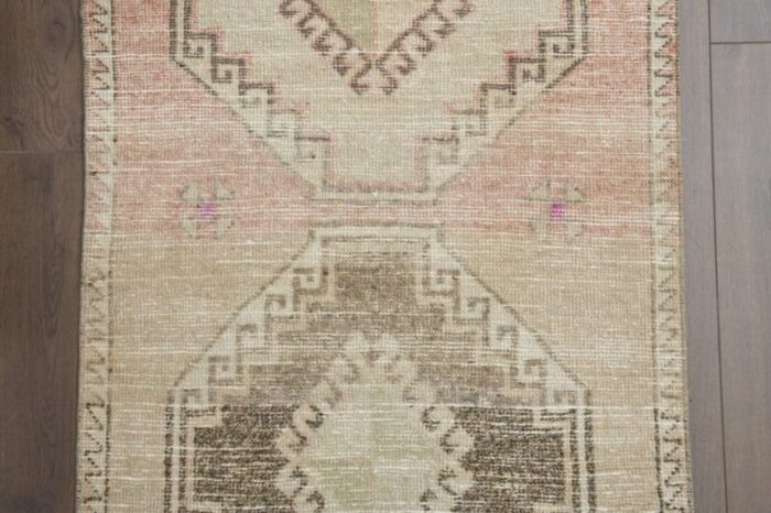 vintage turkish beige wool runner 1970s 7