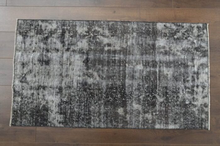 vintage turkish black wool kilim rug 1960s 1