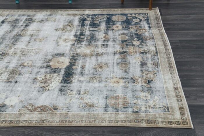 vintage turkish blue area rug 4