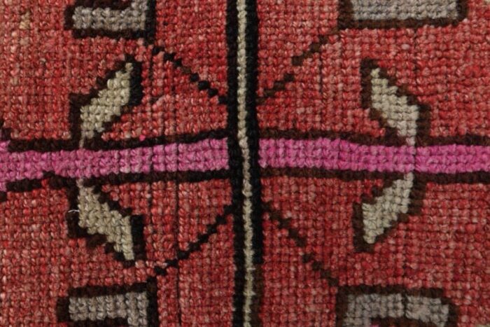 vintage turkish brown and pink rug 1960s 7