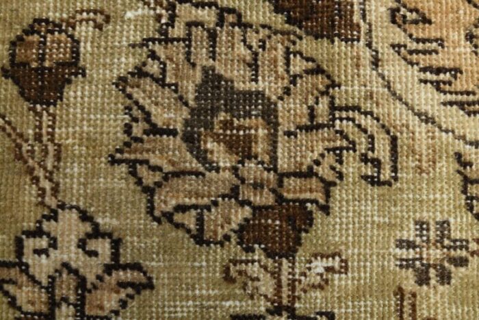 vintage turkish brown floral runner rug anatolia 1960s 8