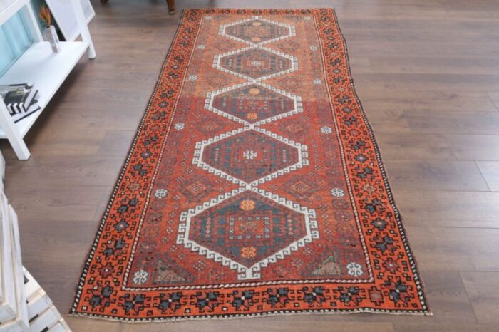 vintage turkish brown runner rug 2 1