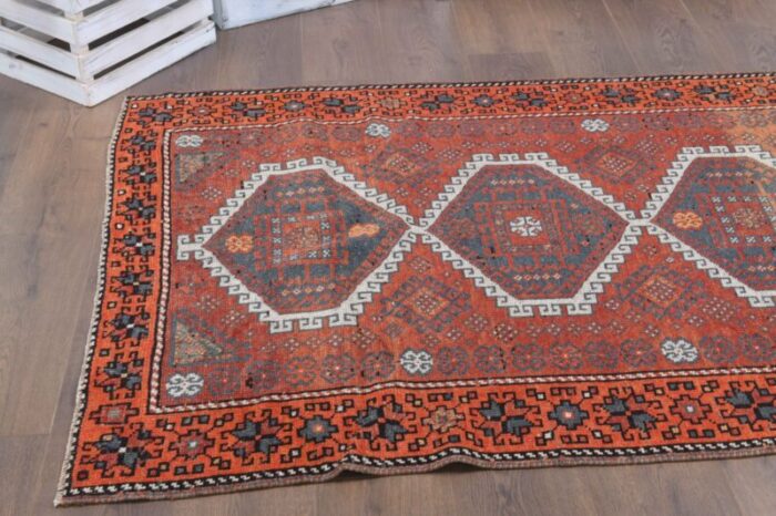 vintage turkish brown runner rug 4 1