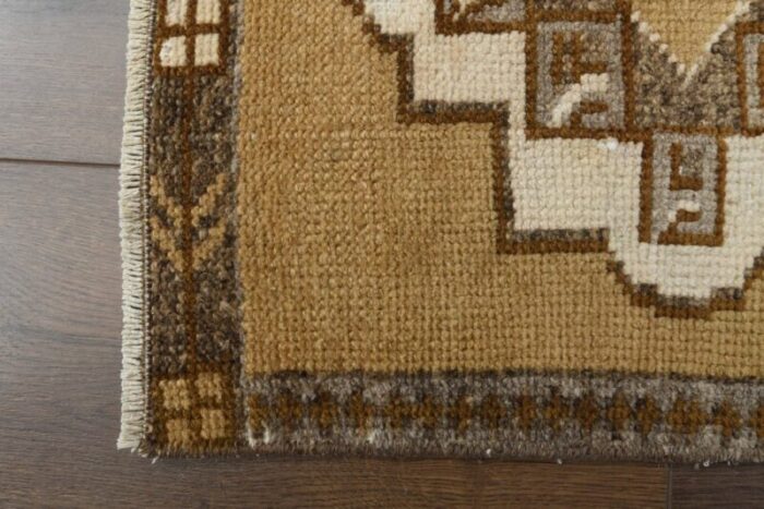 vintage turkish brown white faded orange rug 7