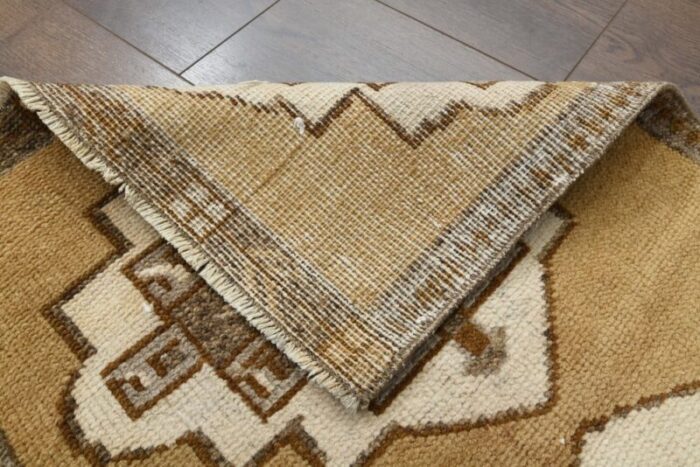 vintage turkish brown white faded orange rug 8