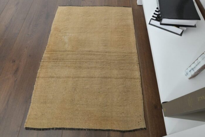 vintage turkish brown wool oushak rug 3