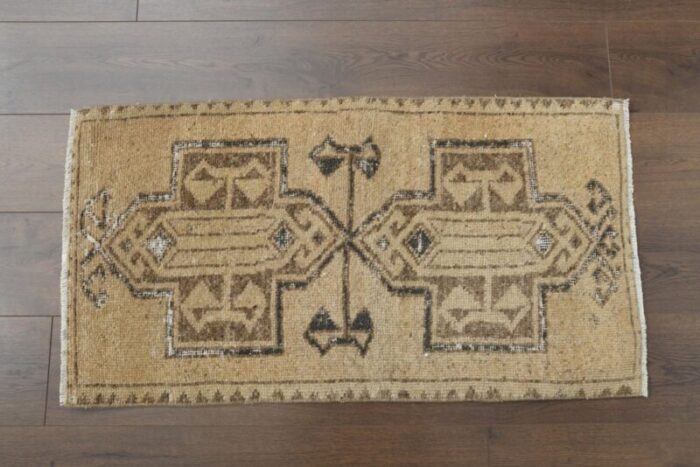 vintage turkish brown wool oushak rug anatolia 1 1