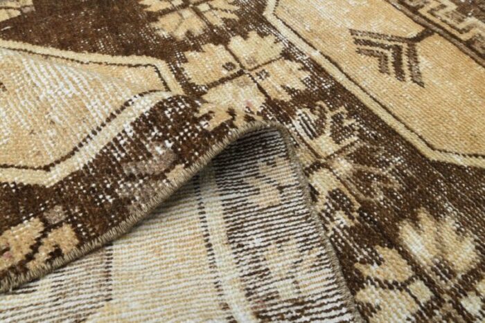 vintage turkish brown wool runner rug 1960s 8