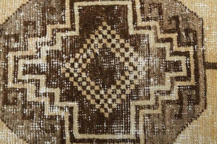 vintage turkish brown wool runner rug 1960s 9